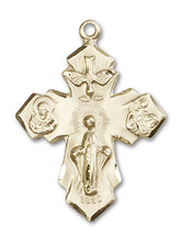 Load image into Gallery viewer, 4-Way Cross Custom Pendant - Yellow Gold