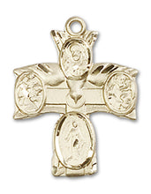 Load image into Gallery viewer, 4-Way Cross Custom Pendant - Yellow Gold