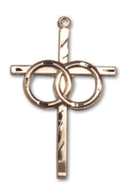Load image into Gallery viewer, Wedding Rings Cross Custom Pendant - Yellow Gold