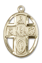 Load image into Gallery viewer, 5-Way Cross / Chalice Custom Pendant - Yellow Gold
