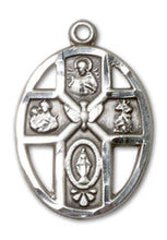 Load image into Gallery viewer, 5-Way Cross / Holy Spirit Custom Pendant - Sterling Silver