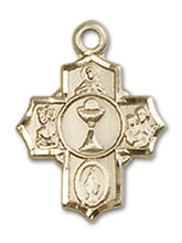 Load image into Gallery viewer, Communion 5-Way Cross Custom Pendant - Yellow Gold