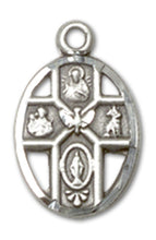 Load image into Gallery viewer, 5-Way Cross Custom Pendant - Sterling Silver