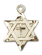 Load image into Gallery viewer, Star Of David W/ Cross Custom Pendant - Yellow Gold