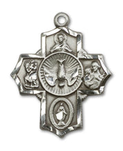 Load image into Gallery viewer, 5-Way Cross Custom Pendant - Sterling Silver