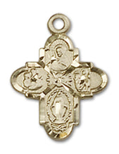 Load image into Gallery viewer, 4-Way Cross Custom Pendant - Yellow Gold