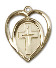 Load image into Gallery viewer, Heart / Cross Custom Pendant - Yellow Gold