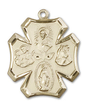 Load image into Gallery viewer, 4-Way Cross Custom Pendant - Yellow Gold