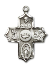 Load image into Gallery viewer, 5-Way Cross Custom Pendant - Sterling Silver