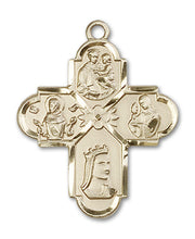 Load image into Gallery viewer, Franciscan 4-Way Cross Custom Pendant - Yellow Gold
