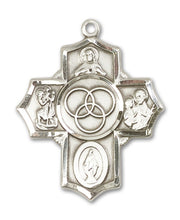Load image into Gallery viewer, Blended Family 5-Way Cross Custom Pendant - Sterling Silver