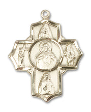 Load image into Gallery viewer, Scapular 4-Way Cross Custom Pendant - Yellow Gold