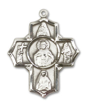 Load image into Gallery viewer, Scapular 4-Way Cross Custom Pendant - Sterling Silver