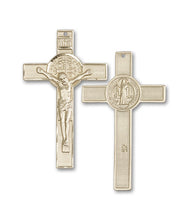 Load image into Gallery viewer, St. Benedict Crucifix Custom Pendant - Yellow Gold