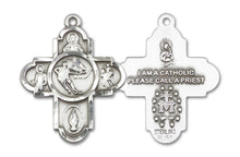 Load image into Gallery viewer, 5-Way Cross Ice Hockey Custom Pendant - Sterling Silver