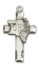 Load image into Gallery viewer, Cross W/Ihs Grapes Custom Pendant - Sterling Silver
