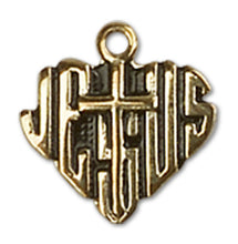 Load image into Gallery viewer, Heart Of Jesus / Cross Custom Pendant - Yellow Gold