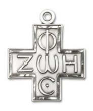 Load image into Gallery viewer, Light & Life Cross Custom Pendant - Sterling Silver