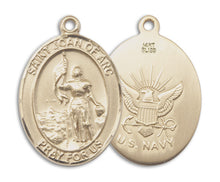 Load image into Gallery viewer, St. Joan of Arc / Navy Custom Medal - Yellow Gold