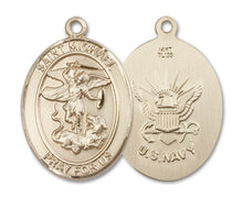 Load image into Gallery viewer, St. Michael the Archangel / Navy Custom Medal - Yellow Gold