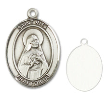 Load image into Gallery viewer, St. Rita of Cascia Custom Medal - Sterling Silver