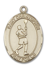 Load image into Gallery viewer, St. Christopher / Lacrosse Custom Medal - Yellow Gold