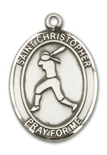 Load image into Gallery viewer, St. Christopher / Softball Custom Medal - Sterling Silver