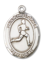 Load image into Gallery viewer, St. Christopher / Track & Field Custom Medal - Sterling Silver