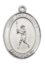 Load image into Gallery viewer, St. Christopher / Baseball Custom Medal - Sterling Silver