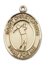Load image into Gallery viewer, St. Christopher / Golf Custom Medal - Yellow Gold