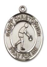 Load image into Gallery viewer, St. Christopher / Basketball Custom Medal - Sterling Silver
