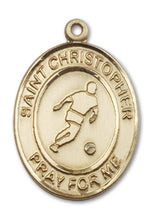 Load image into Gallery viewer, St. Christopher / Soccer Custom Medal - Yellow Gold