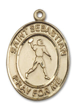 Load image into Gallery viewer, St. Sebastian / Football Custom Medal - Yellow Gold