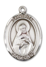 Load image into Gallery viewer, St. Rita of Cascia / Baseball Custom Medal - Sterling Silver