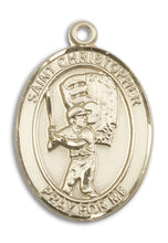 Load image into Gallery viewer, St. Christopher / Baseball Custom Medal - Yellow Gold