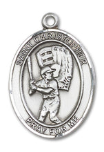 Load image into Gallery viewer, St. Christopher / Baseball Custom Medal - Sterling Silver