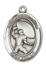 Load image into Gallery viewer, St. Christopher / Football Custom Medal - Sterling Silver