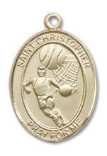 Load image into Gallery viewer, St. Christopher / Basketball Custom Medal - Yellow Gold