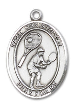 Load image into Gallery viewer, St. Christopher / Tennis Custom Medal - Sterling Silver