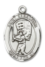 Load image into Gallery viewer, St. Sebastian / Baseball Custom Medal - Sterling Silver