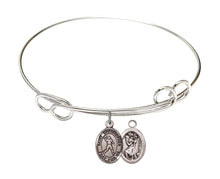 Load image into Gallery viewer, St. Christopher / Football Custom Bangle - Silver