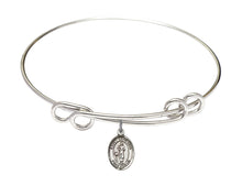 Load image into Gallery viewer, St. Genesius of Rome Custom Bangle - Silver