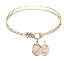Load image into Gallery viewer, St. Christopher / Soccer Custom Bangle - Gold Filled