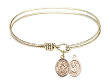 Load image into Gallery viewer, St. Christopher / Wrestling Custom Bangle - Gold Filled