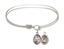 Load image into Gallery viewer, St. Christopher / Volleyball Custom Bangle - Silver