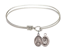 Load image into Gallery viewer, St. Christopher / Baseball Custom Bangle - Silver