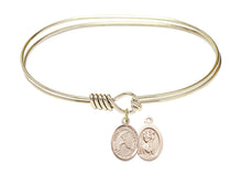 Load image into Gallery viewer, St. Christopher / Softball Custom Bangle - Gold Filled