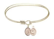 Load image into Gallery viewer, St. Christopher / Skiing Custom Bangle - Gold Filled