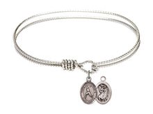 Load image into Gallery viewer, St. Christopher / Baseball Custom Bangle - Silver