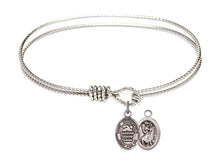Load image into Gallery viewer, St. Christopher / Swimming Custom Bangle - Silver